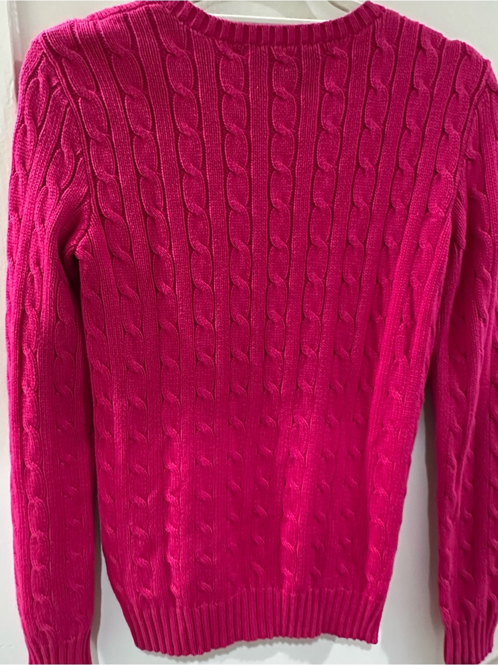 Ralph Lauren Fuchsia Cable-Knit Crewneck Sweater - Picture 4 of 5